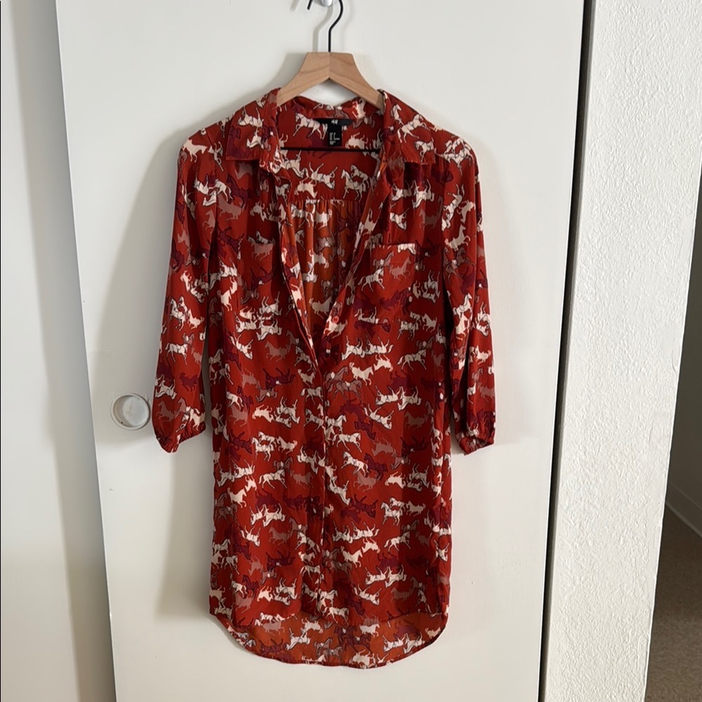 H&M Horse print shirt dress
